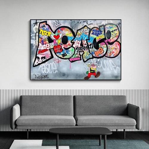 Life Is Good Graffiti Canvas Painting Wall Art Poster and Prints Decorative Wall Art for Living Room Decor