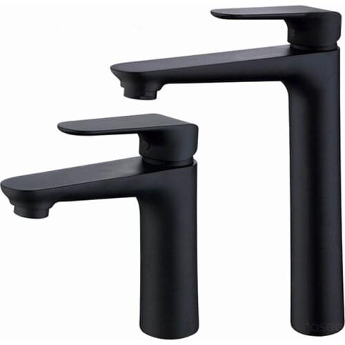 Matte Black Hole and Cold Water Basin Faucet Sink Mixer Tap Brass Deck Mount Bathroom Single Handle faucet BL888