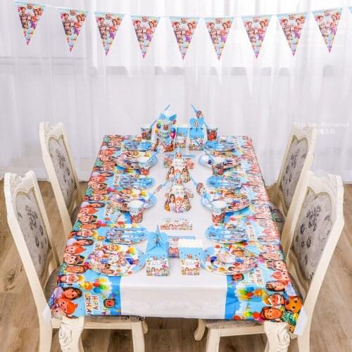 Cartoon Cocomelon Party Decoration Family Flag Tablecloth Paper Plate Cake Card Baby Shower Happy Birthday Decoration Supplies