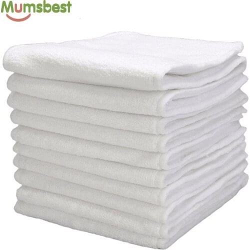 [Mumsbest] 10 Pcs Washable Reuseable Baby Cloth Diapers liners For Diapers Insert Nappy Inserts Microfiber 3 Layers 36*13.5cm