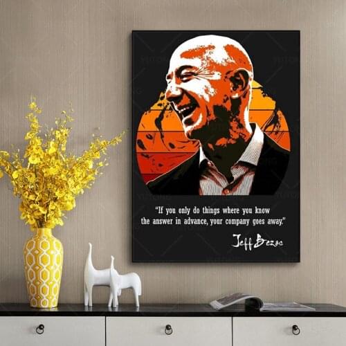 Jeff Bezos Posters Motivational Inspirational Quote Canvas Wall Art Bedroom Decor Picture Prints Offices Dorm Room Decor Gifts