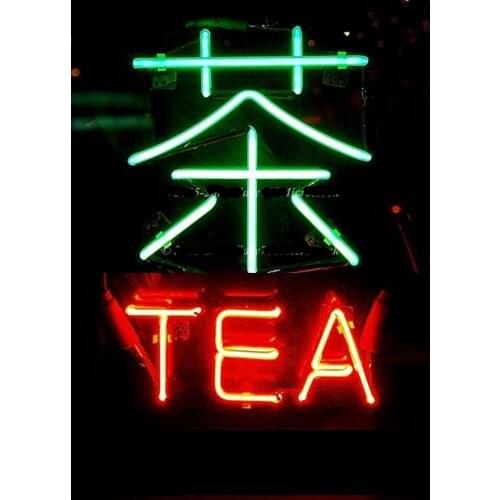 Neon Sign Chinese tea word WINDOW CHA club Lamp Handcrafted real glass resterant light Hotel custom coffee Impact Attract light