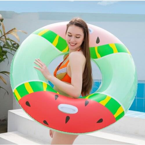 New Inflatable Swimming Ring Floating Bed With Handle And Backrest Rubber Ring Swimming Pool Party Toy