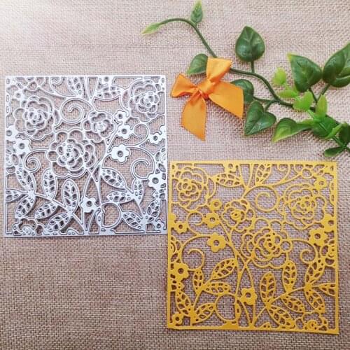New Metal Cutting Dies Scrapbooking flower leaves square DIY Album Paper Card Craft Embossing stencil Dies 100*100mm