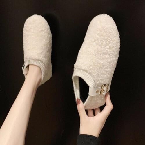 New Fashion Velvet Shoes Female Wear Wild Thick Warm Casual Plush Shoes Winter Women Shoes Sapato Feminino Espadrilles W21-06