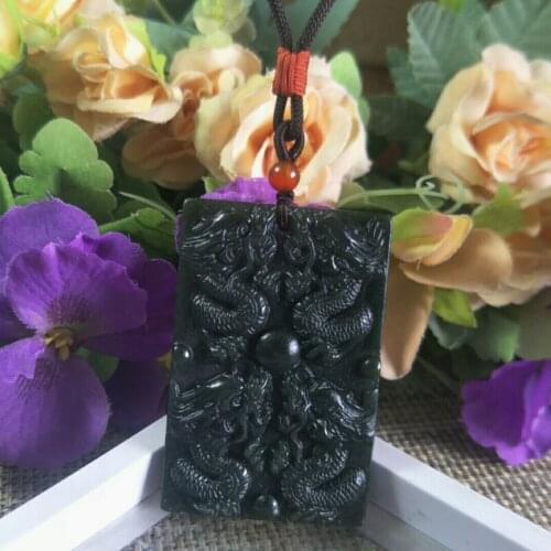 Natural HeTian Jade Hand Carved Dragon Jade Pendant Jewelry Lucky Exorcise Evil Spirits Safety Auspicious Amulet t Fine Jewelry