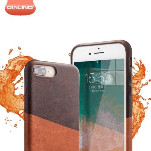 QIALINO Camera Protection Genuine Leather Shockproof Case For iPhone SE2020 7/8 Plus Fashion Ultra Thin Full Protection Cover