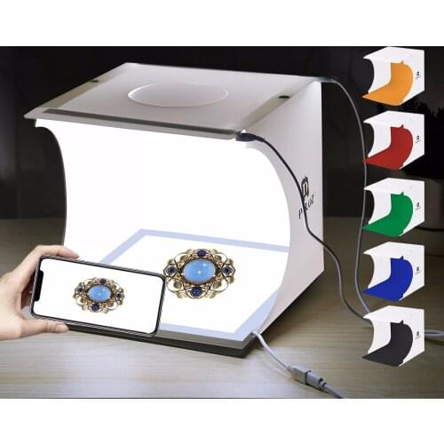 PULUZ Mini LED Photography Shadowless Light Lamp Panel Pad + Studio Shooting Tent Box lightroom Studio Softbox lightbox