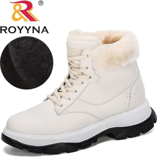 ROYYNA 2020 New Style Winter High Top Casual Boots Women Warm Ankle Boots Snow Shoes Botas Ladies Plush Anti-Slip Walking Shoes