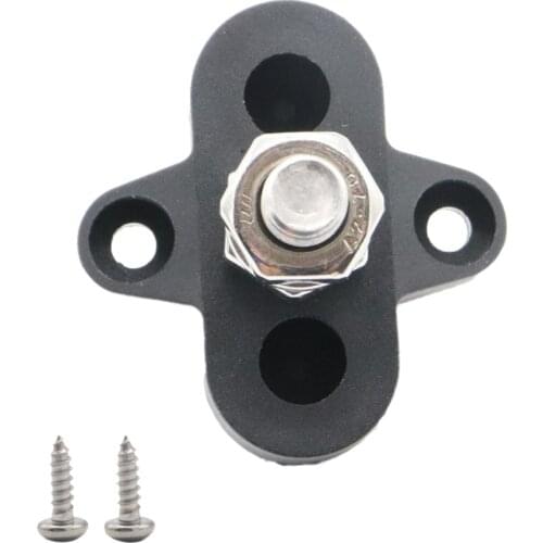 RV Trucks Car Boat Heavy-Duty Terminal Stud Single (M8) With Screws Black