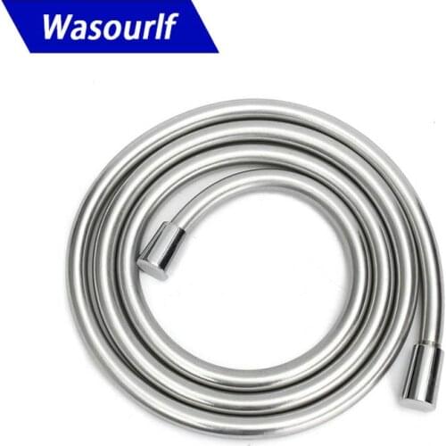 WASOURLF PVC 1.5 Metre Silver Shower Hose for Shower Head Bath Anti-twist Plumbing Hose 150cm Flexible Water Hoses Plastic Hotel