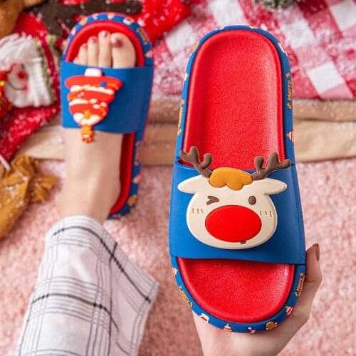 Slippers Female Cartoon Elk Family Indoor Bathroom Bath Slippers Male Slippers Men Shoes Designer Slippers Men Shoes Woman