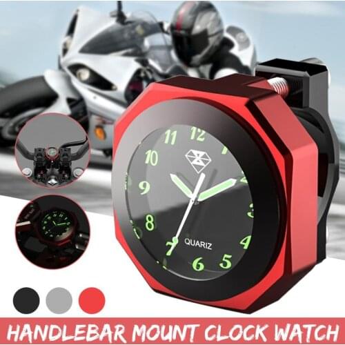 Universal Aluminum Alloy 3Color 7/8inch 1inch Motorcycle Luminous Handlebar Mount Clock Watch CNC Chrome Motorcycle Accessory