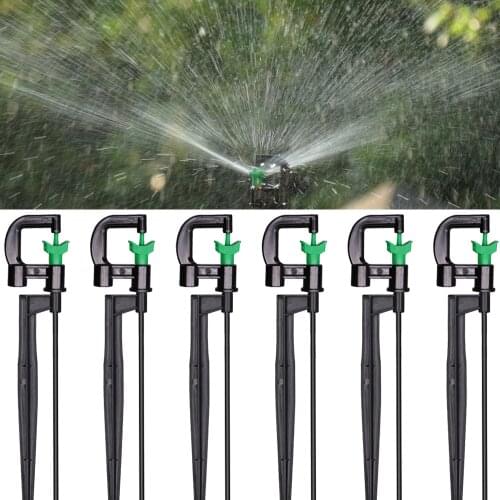 RBCFHl Rotating Sprinkler 360 Degrees Micro Spinning Spayers Head with Stake Garden Dirp Irrigation Watering Nozzles System