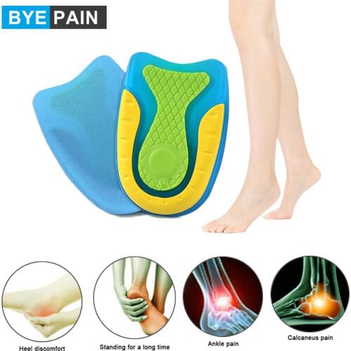 1Pair Elasticity Flatfoot Correction Half Cushion Damping Insole Heel Pads Heel Support Shockproof Orthopedic for Feet Fatigue