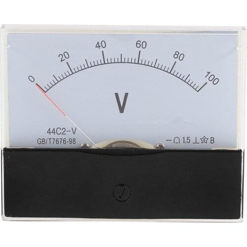 1PC 44C2 DC 0-5V 10V 20V 30V 50V 100V 250V 500V Analog Panel Voltmeter Voltage Meter Class 1.5