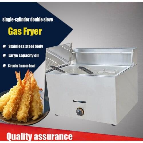 1PC gas type Stainless steel food fryer French fries fryer potato deep fryer Deep Fat Gas Fryer