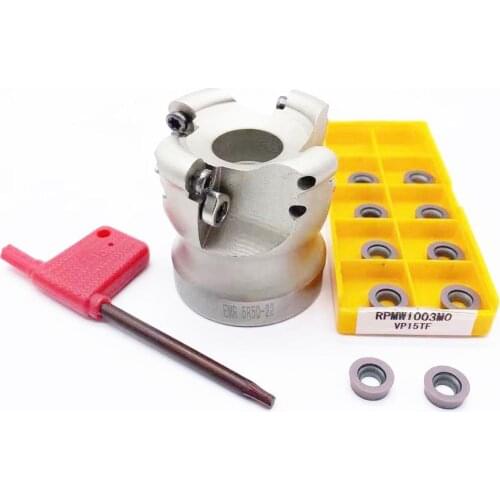 1PCS EMRW 5R 50 22 4T OR EMRW 6R50 22 4T Indexable End Milling Cutter Head 10PCS RPMW1003/RPMT1204