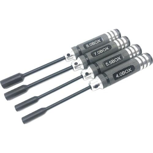 1pcs Hex Socket Screwdriver 4/5.5/7/8mm Hexagon Nut Driver Drill Bit Carbon Steel Hardened Cutter Head Wrench for RC Model DIY