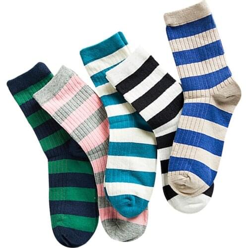 5 Pair Sock Women Brand Cotton Colorful Shaping Spring School Casual Funny Sock Striped Socks Kawaii Vintage Femal Socks Meias