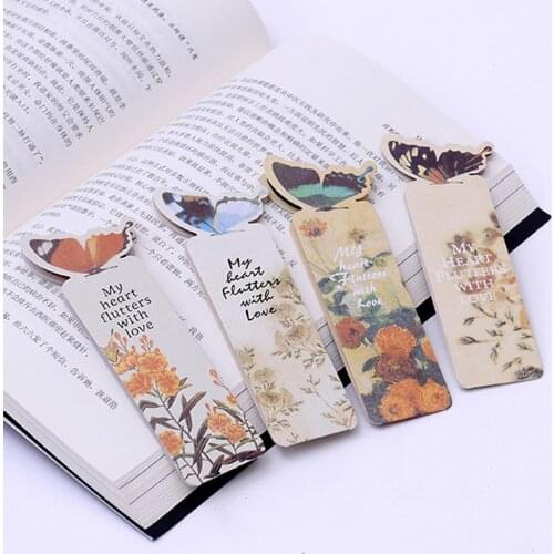 5 PCS Bookmarks Butterfly Style Teachers Gift Book 3D Gift Cartoon Bookmark Realistic Stationery Kawaii Paper Cute Marker B5O2