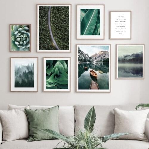Green Leaf Forest Lake Mountain Road Mural Diamond Painting Diamond Mosaic DIY Full Diamond Embroidery Room Decoration
