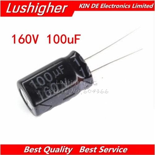 10PCS 160V100UF 13*25mm 100UF 160V 13x25 mm Aluminum Electrolytic Capacitor DIP