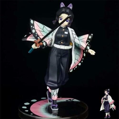 Anime Demon Slayer Cosplay Figure Kochou Shinobu Kimetsu No Yaiba Hand-Made Decoration Cartoon Ornament Doll Action Figure Toy