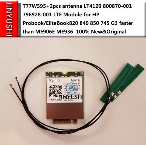 T77W595+2pcs antenna LT4120 Snapdragon X5 LTE Module for HP Probook/EliteBook820 840 850 745 G3 HP ProBook X2 612 g2