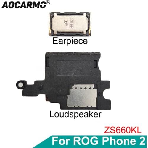 Aocarmo For ASUS ROG Phone 2 II ROG2 ZS660KL Top Ear Speaker Earpiece Receiver Earphone Bottom Loudspeaker Replacement