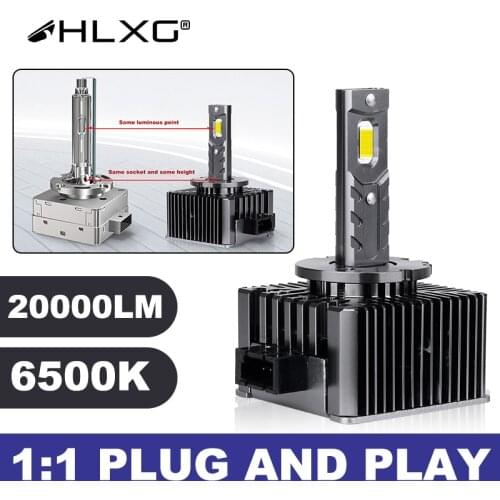 HLXG D1S LED headlight Bulb luces led para auto D1R D8S D2S D2R D5S D3S D3R D4S D4R LED 12V 20000LM 6000K car light auto lamp