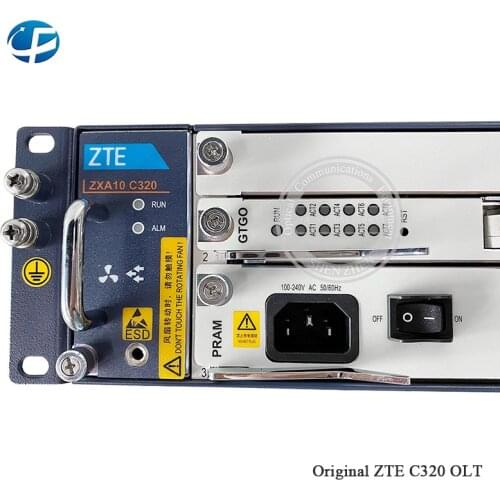 Russian Free Shipping ZTE ZXA10 C320 GPON OLT , 2*10G SMXA/3 With -48V/72V DC Power+ 2*8ports GTGO C+ + Board OLT FTTH Equipment
