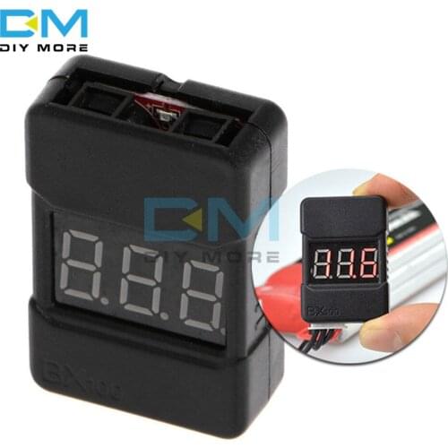 BX100 1-8S Lipo Li-ion Battery Voltage Tester Monitor Low Voltage Buzzer Alarm