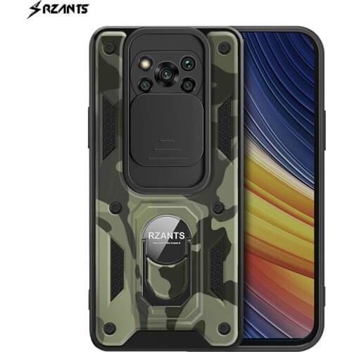 For POCO X3 Pro Case Camouflage Shockproof Armor Lens Slide Protection Ring Back Holder Cover For POCO X3 Pro Case Capa Rzants