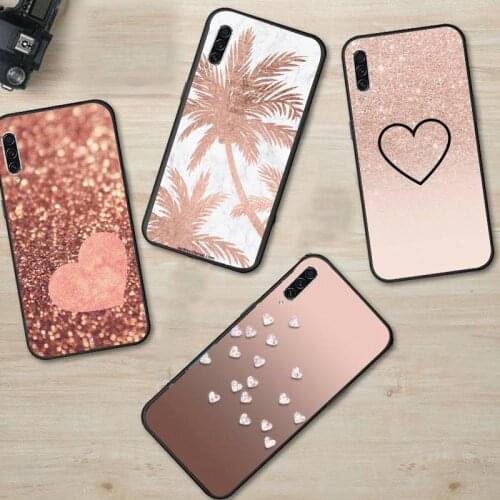 Gold Rose Glitter Love pattern Phone Case For Samsung A20 A30 30s A40 A7 2018 J2 J7 prime J4 Plus S5 Note 9 10 Plus