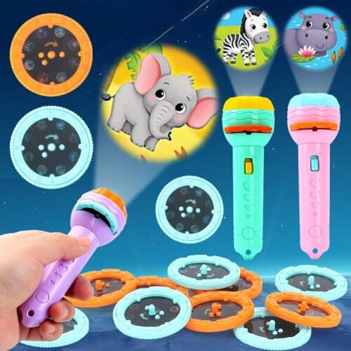 Slide Projector Torch Educational Learning Bedtime Fun Toy Projector Flashlight For Kids Children Slide Projector Torch H-best