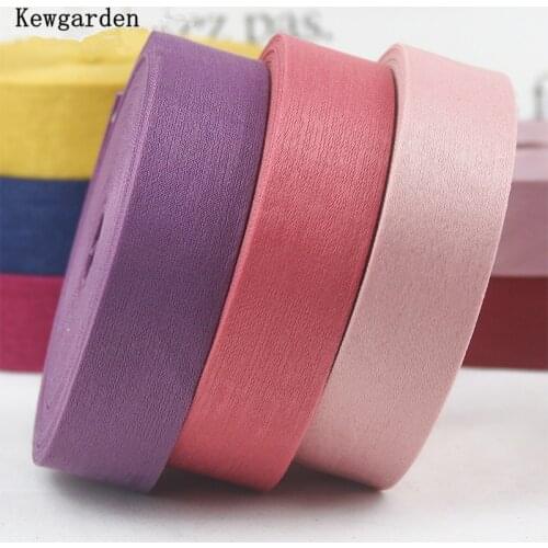 Kewgarden Silk Layering Cloth Ribbon 1" 1.5" 10 25 40mm DIY High-end Bow tie Hair Accessories Handmade Tape Sewing Crafts 11Yard