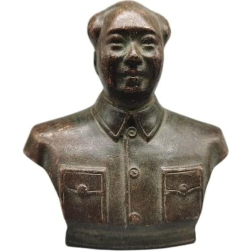Chinese old Bronze statue of Pure copper Chairman Mao Portraitstatue