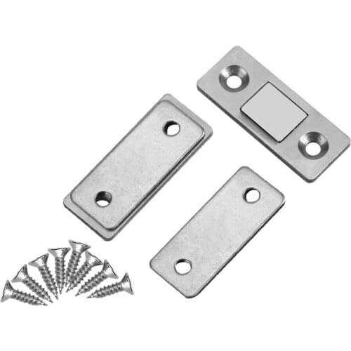 Stainless Steel Magnet Lock Door Stop Magnet Latch Lock Cabinet Bumper Catch With Screws For Door Stopper Furniture Closer