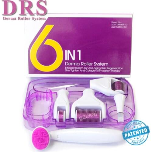 Original DRS 6 in 1 Derma Roller Microneedle Kits for Multiple skin care treatment CE certificate Proved