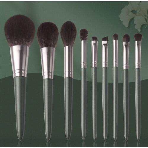 BEILI Green 9pcs Makeup Brushes Set High Quality Powder Smokey EyeShadow Blush Eyebrow Liner Brushes Face Makeup Brush Tool
