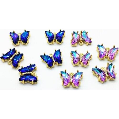 New arrival! 19x16mm 50pcs Crystal/Zinc Alloy Butterfly Shape Charm for Earrings Making/DIY parts,Jewelry Finding & Component