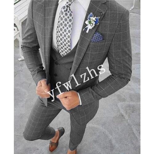 New Arrival One Button Groomsmen Notch Lapel Groom Tuxedos Men Suits Wedding/Prom Best Man Blazer ( Jacket+Pants+Vest+Tie) B300