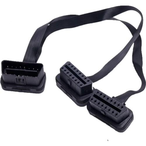 OBD2 one split two flat line one drag two connection line transfer line on board trip computer extension line