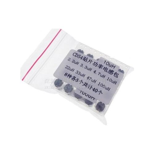 CD54 SMD Power Inductors Samples 2.2uh-100uh 8values*5pcs=40pcs Inductor Kit