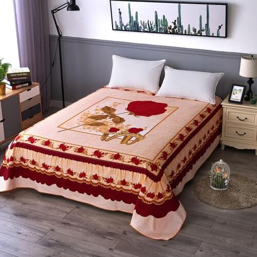 Thicken Luxury Style Bedding Trendy Household Happy Wedding Bed Sheet Married Festive Mattress Bedspread ( No Pillowcase ) F0198