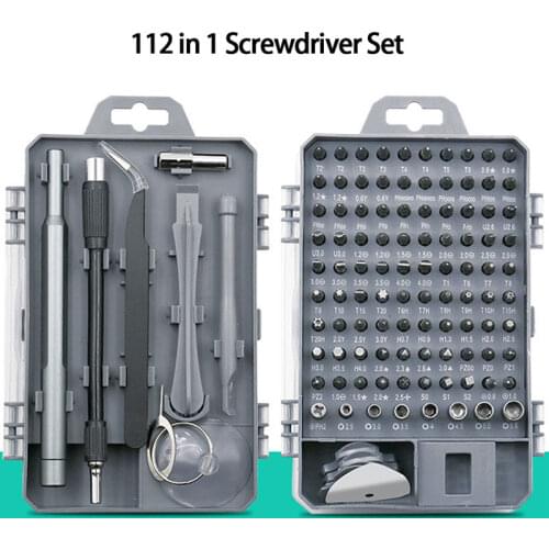 Portable 112 in 1 Screwdriver Set Screw Driver Bits Mobile Phone PC Drone Glasses Tablet Toy Electronics Repair Device Hand Tool