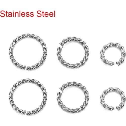 30pcs 8mm 10mm 12mm Strong Stainless Steel Open Jump Rings Split Rings Connectors For Diy Necklace Jewelry Making Accessories