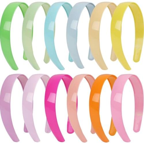 XIMA 12pcs/lot 2.5cm Girls Headband Plastic Teeth Candy Colors Hairbands Children Kids Hair Accessories