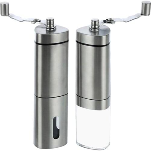 Stainless Steel Hand Coffee Grinder Coffee Press with Adjustable Ceramic Burr